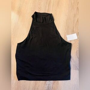 NWT Black Sleeveless Mock Neck Top